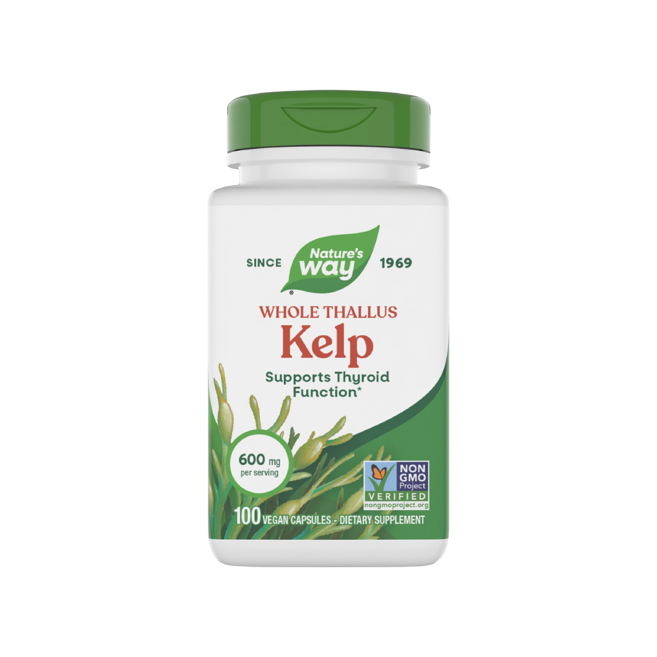 Nature's Way Kelp 600 mg bottle – front view