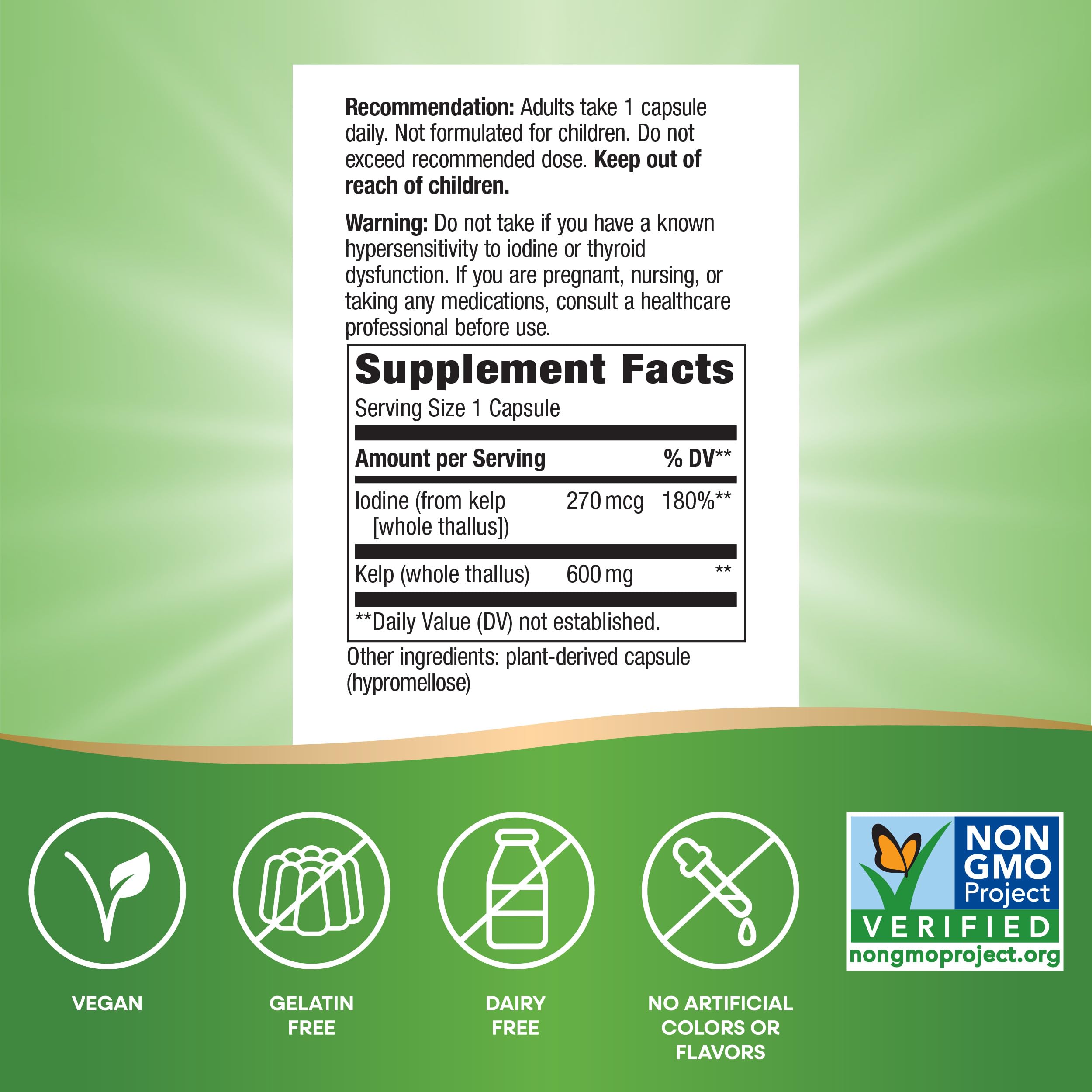 Gluten-free and vegetarian claim on the label