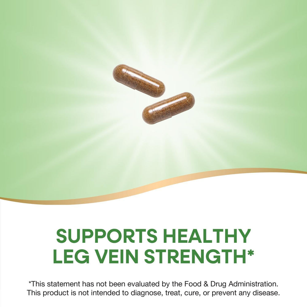 Front view of Nature's Way Leg Veins bottle with 120 capsules