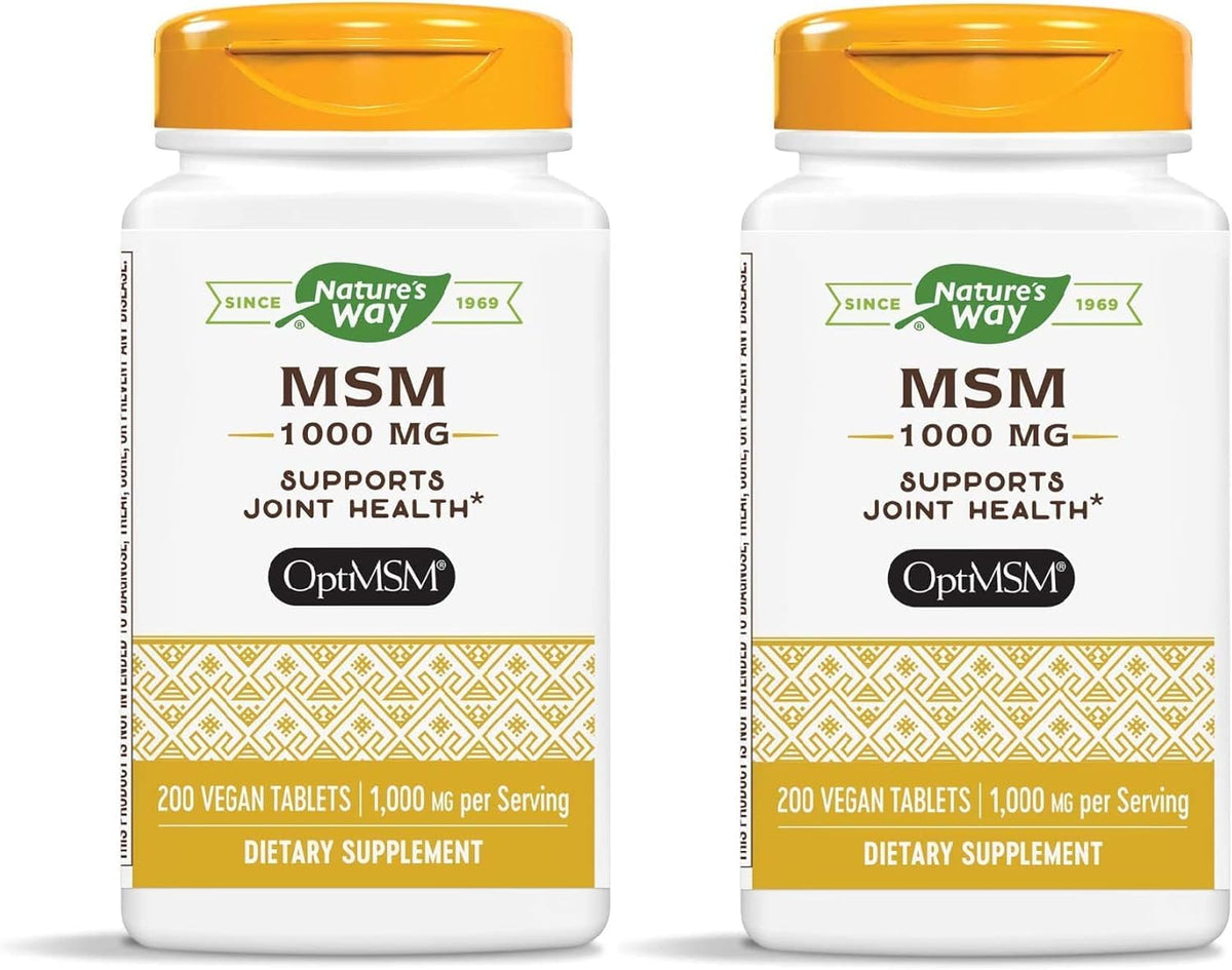 Front label of Nature's Way MSM 1000 mg bottle