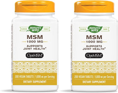 Front label of Nature's Way MSM 1000 mg bottle