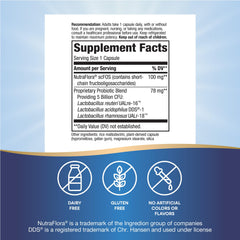 Nature's Way Primadophilus Reuteri label close-up detailing multi-strain gut support.