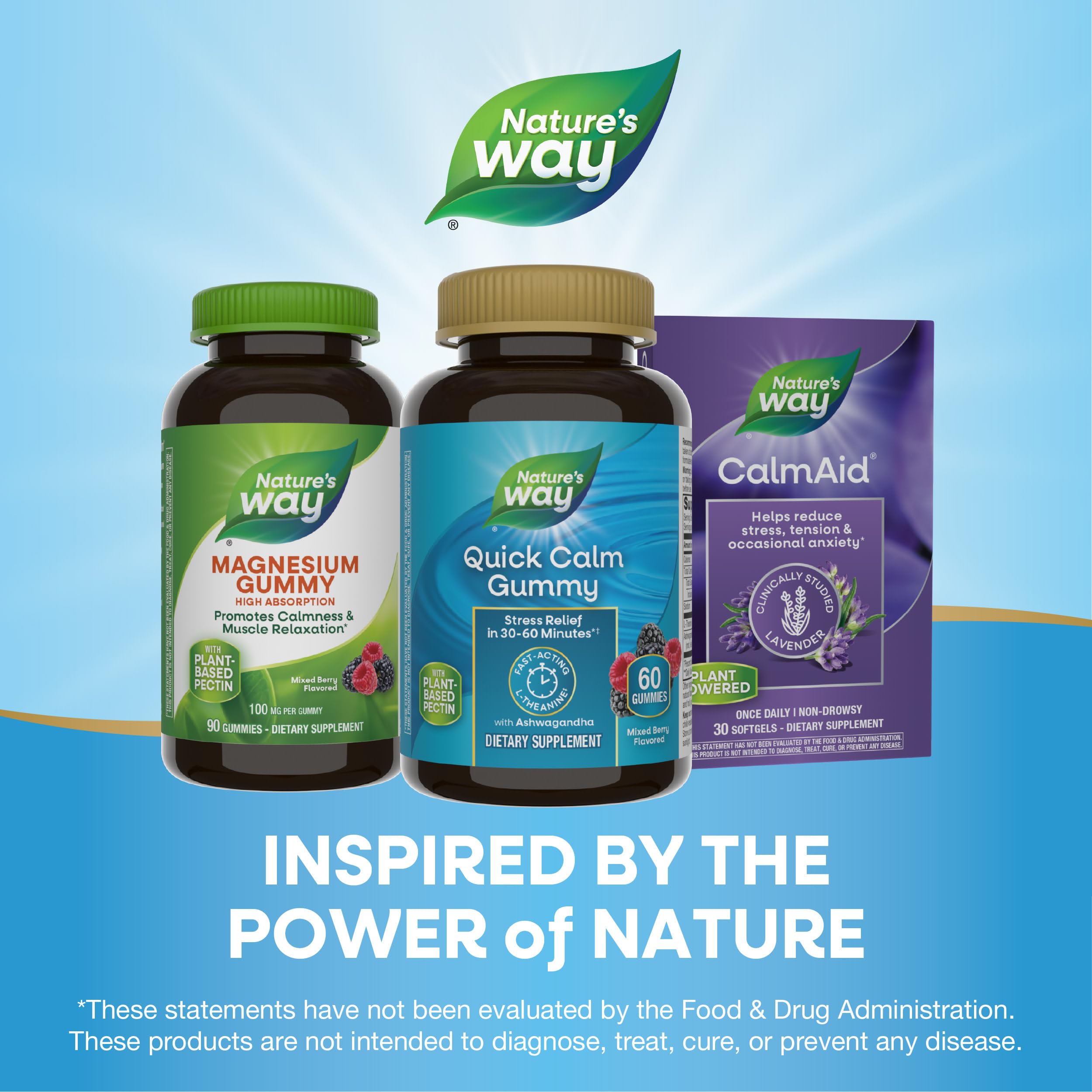 60-count bottle of Nature's Way Quick Calm Gummies