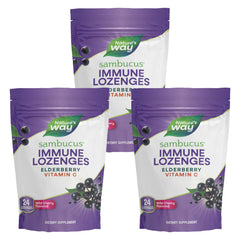 Front view of Nature’s Way Sambucus Immune Lozenges 3-pack