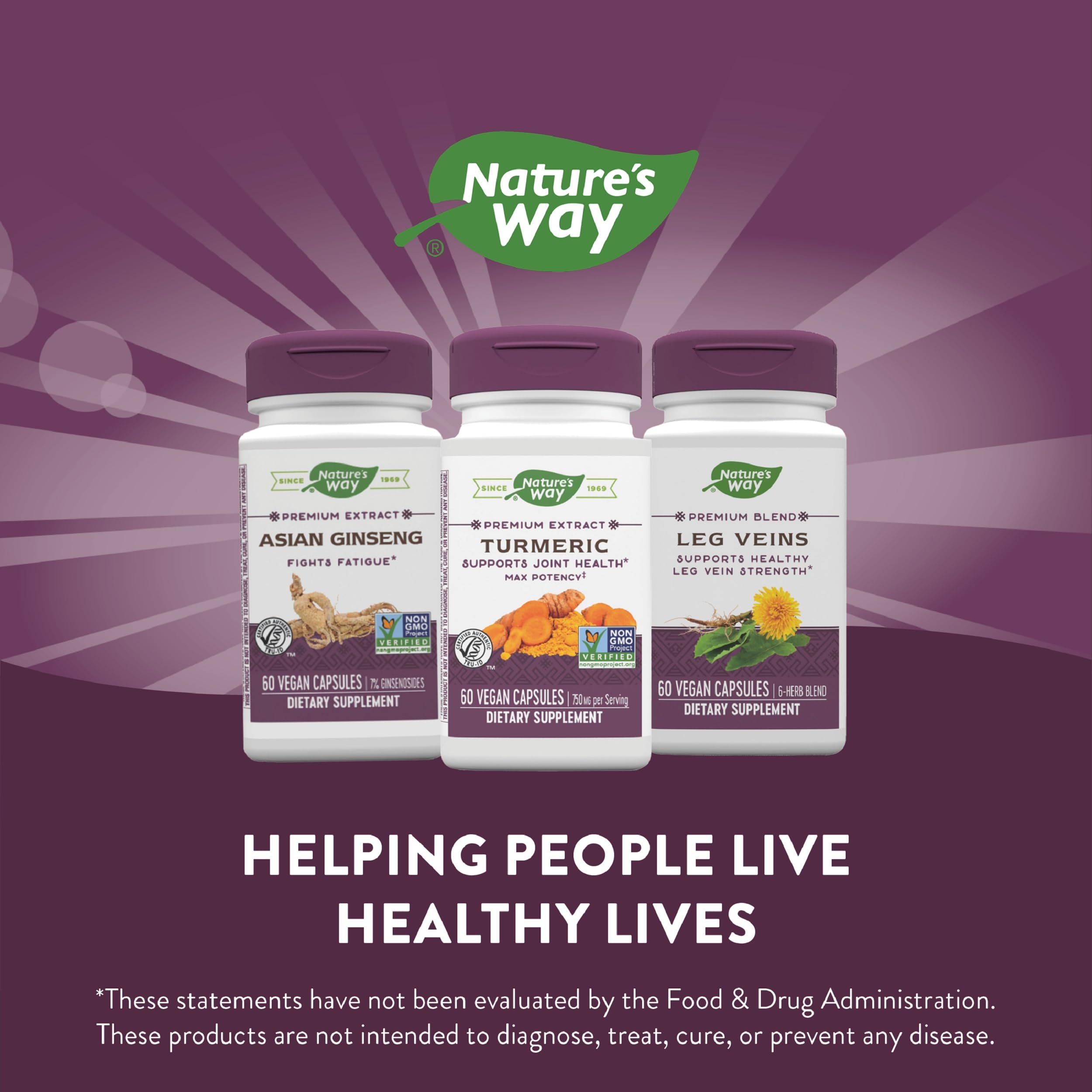 Lifestyle image with Nature's Way turmeric bottle and natural background