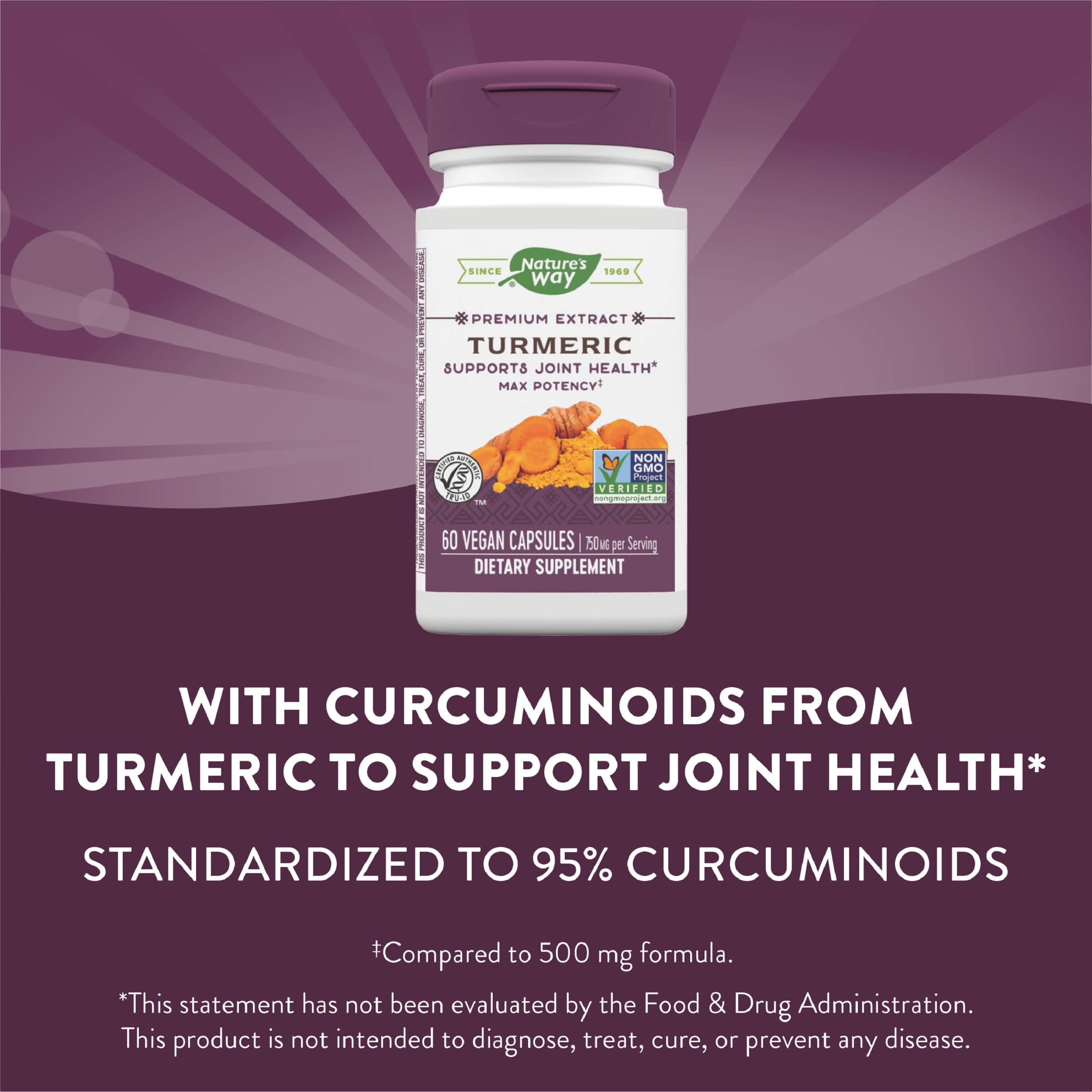 Packaging featuring Nature's Way Turmeric Max Potency Premium Extract