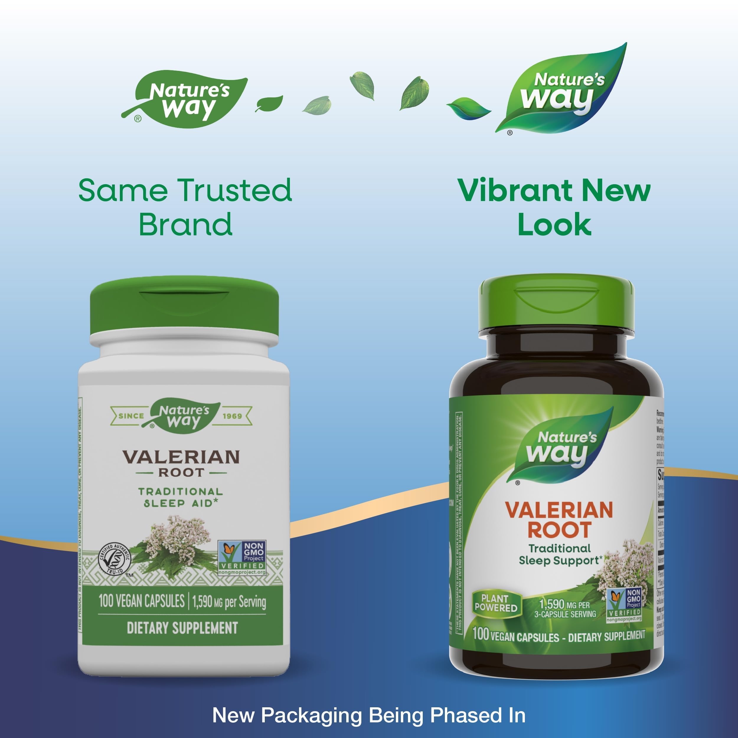 Bottle label highlighting gluten-free and vegan attributes