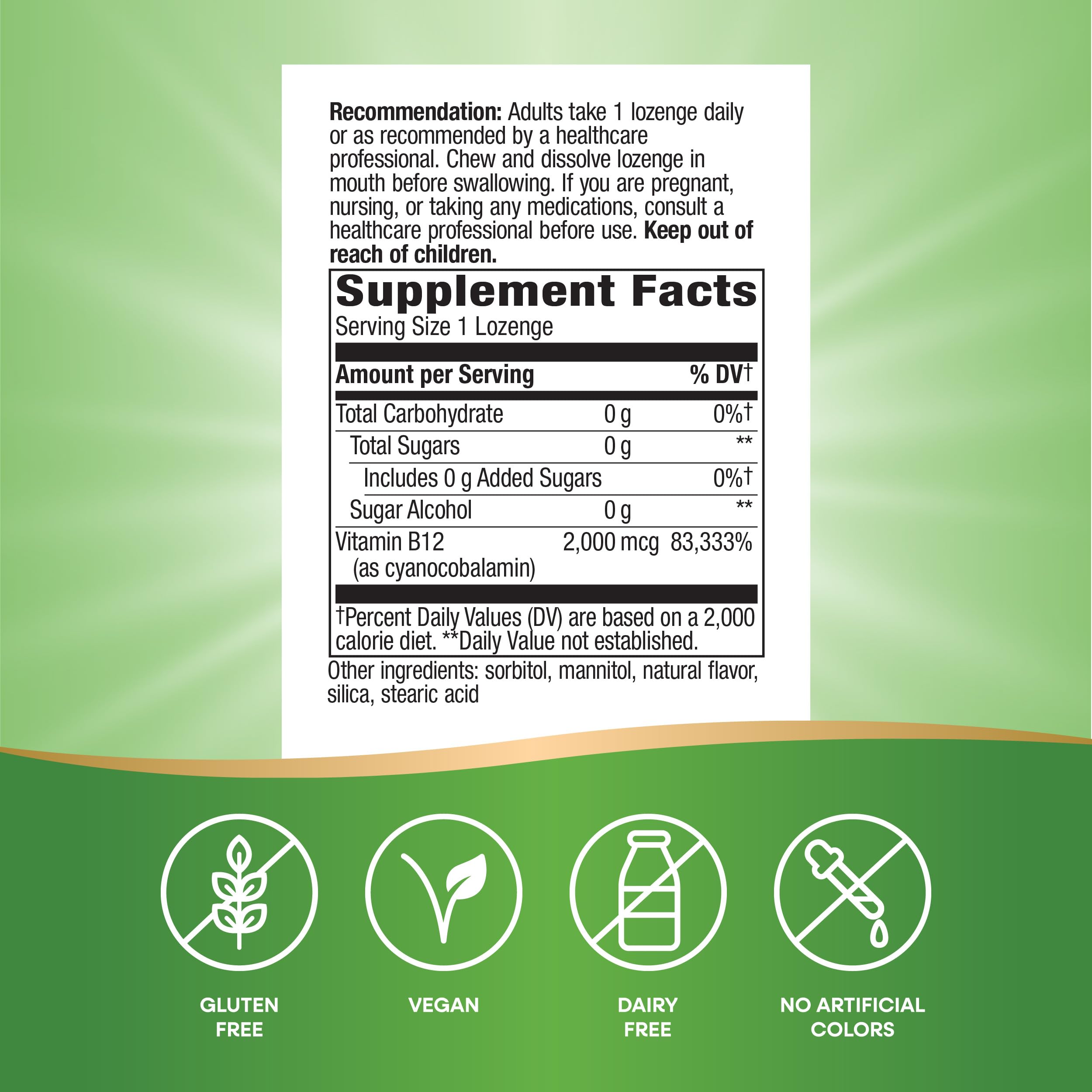 Nature's Way Vitamin B12 Lozenge 2-pack packaging