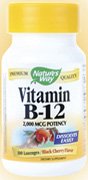 Nature's Way Vitamin B-12 Lozenges packaging highlighting 2,000 mcg for daily energy support