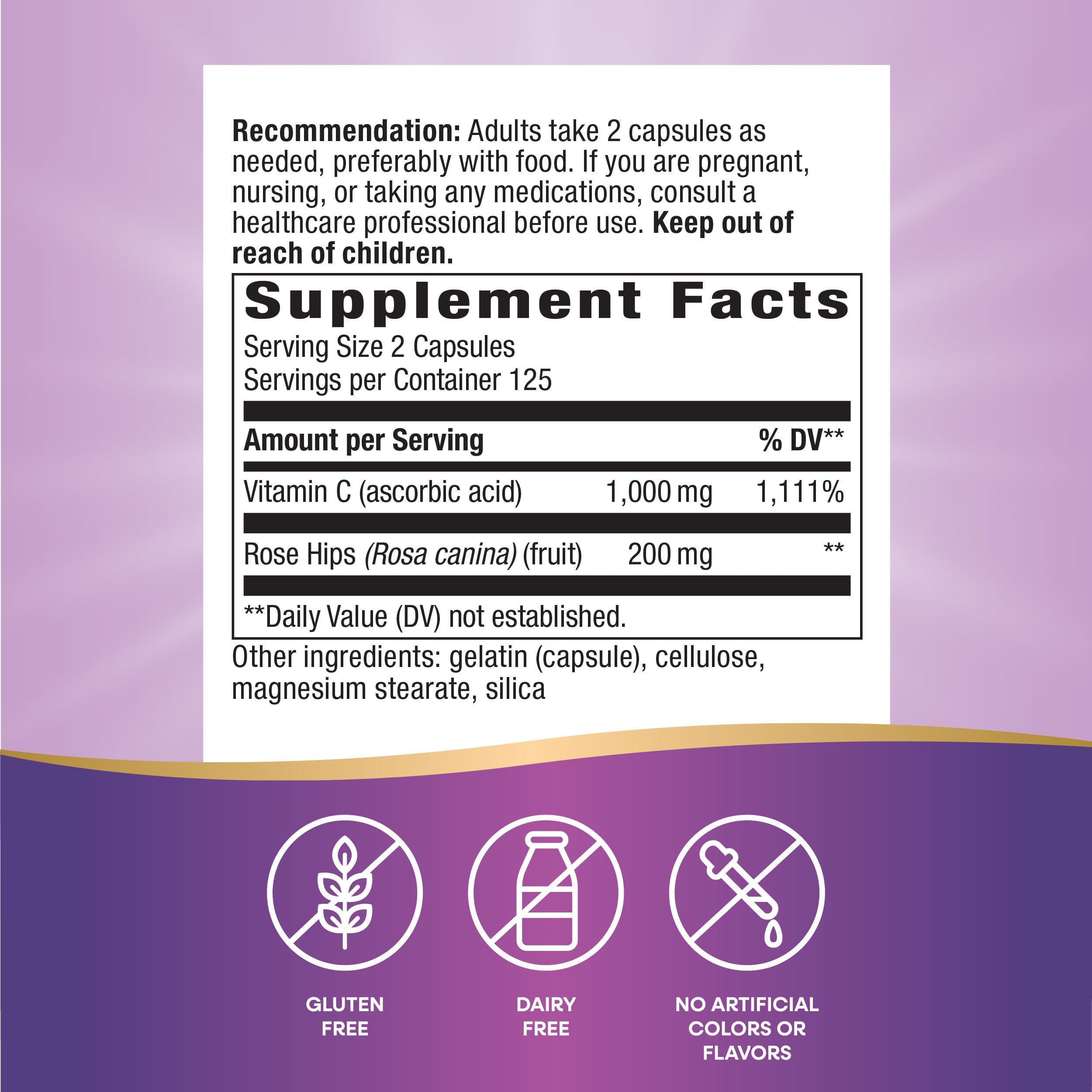 Close-up of Rose Hips in Nature's Way Vitamin C with Rose Hips formula