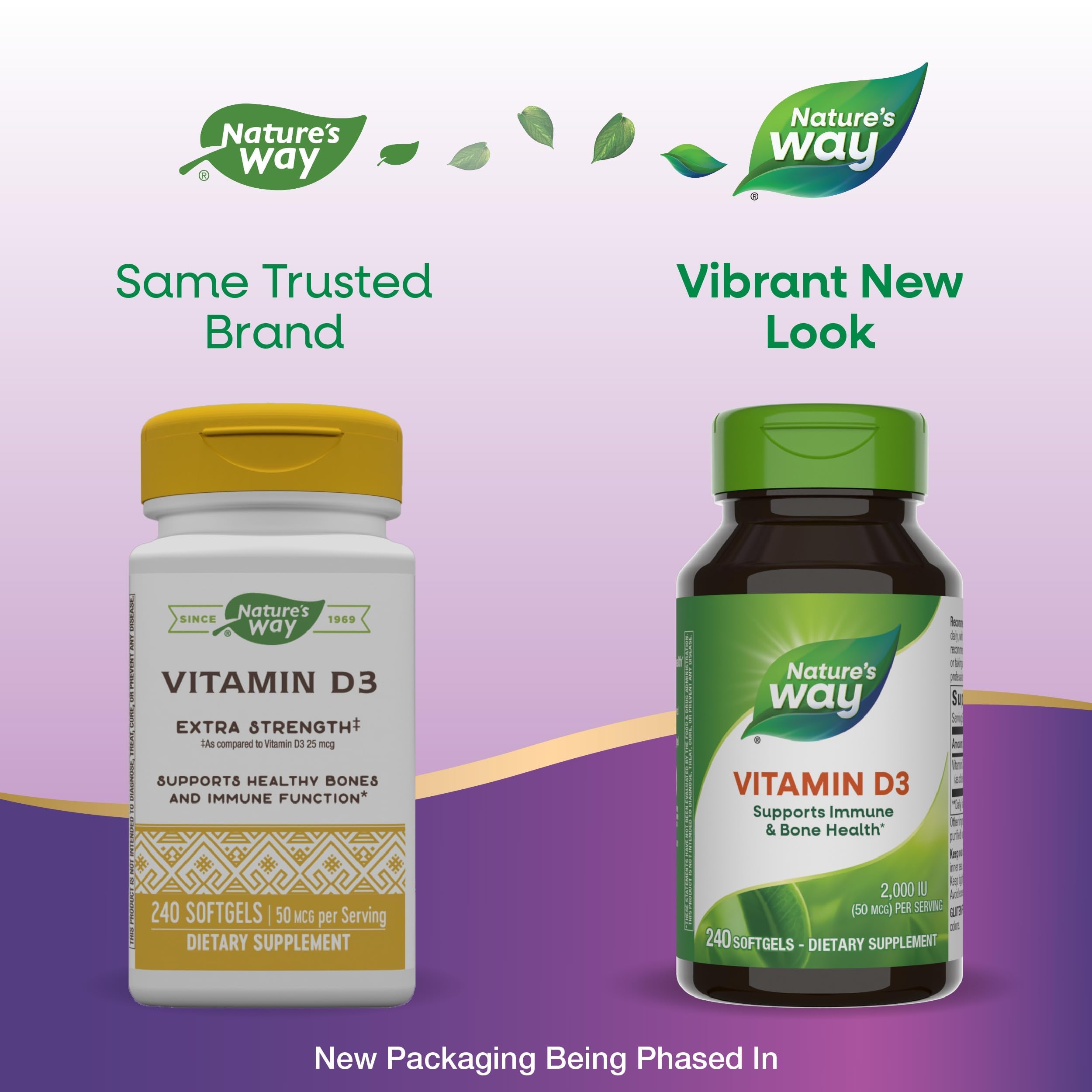 Nature's Way Vitamin D3 gluten-free label on packaging for wheat-free option