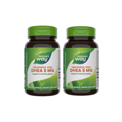 Front view of Nature's Way Youthful You DHEA 5 mg bottle