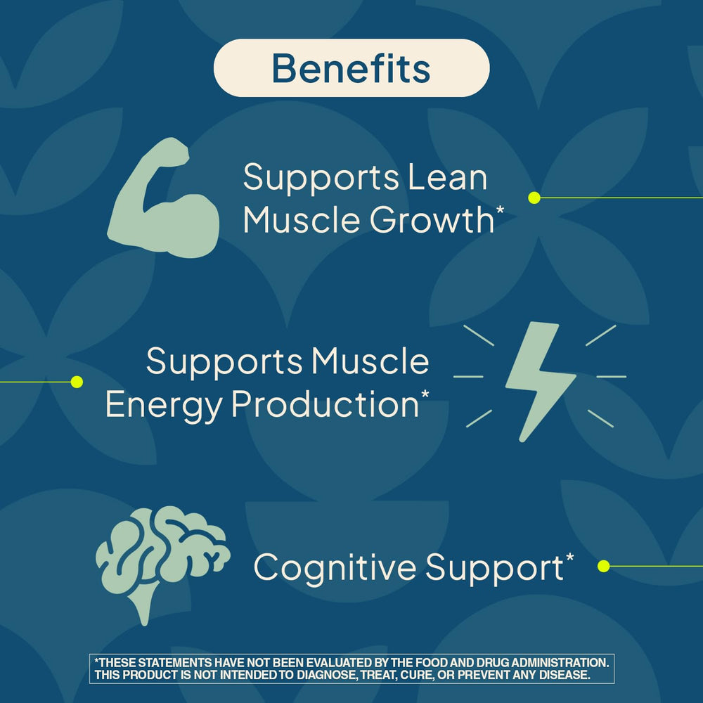 Creatine monohydrate scooper included for a 5g serving