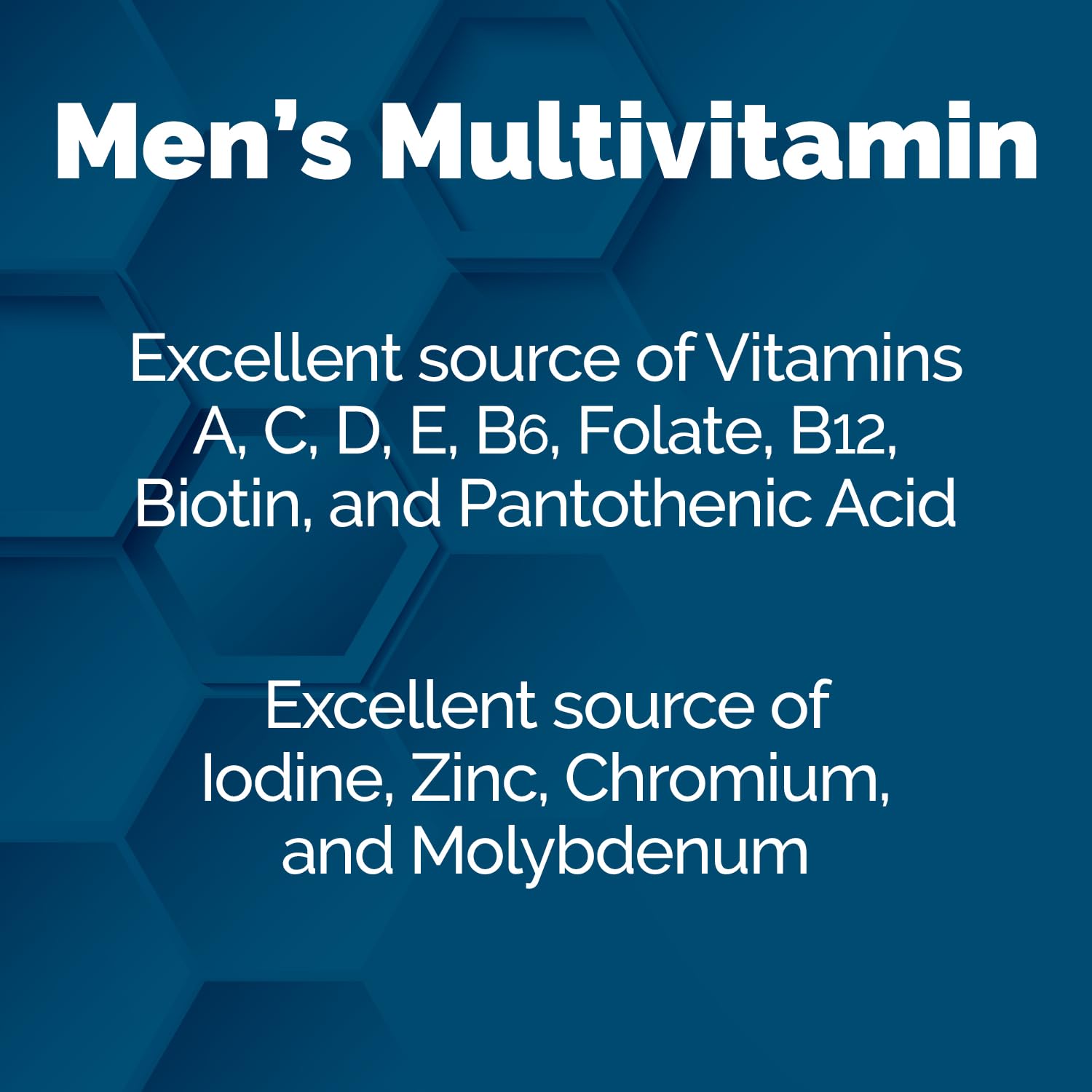 Close-up of bottle label highlighting vitamins A, C, D, B6, and B12
