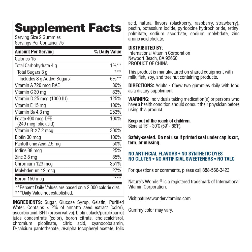Nutritional facts panel and bottle
