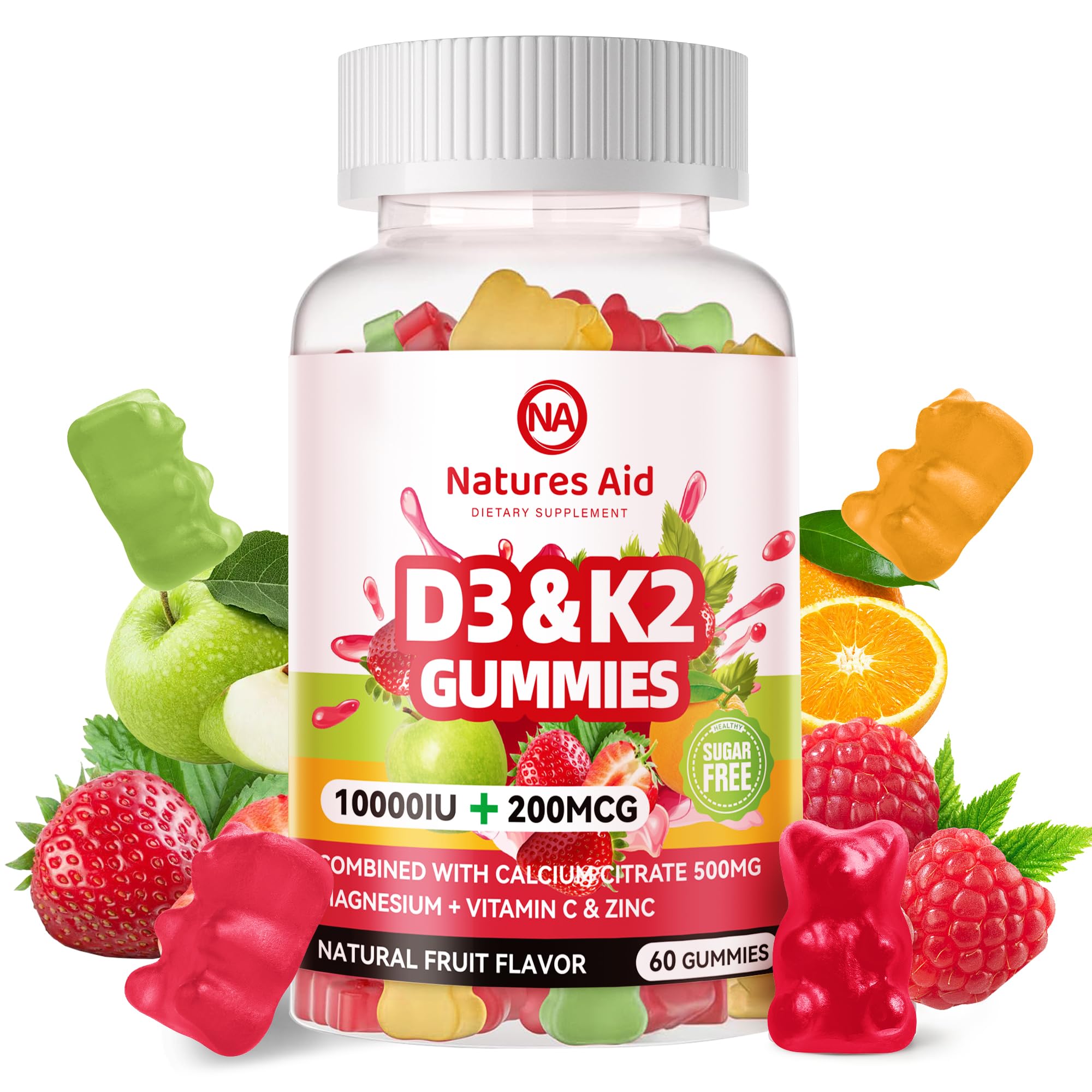 Nature's Aid D3K2 gummies front view