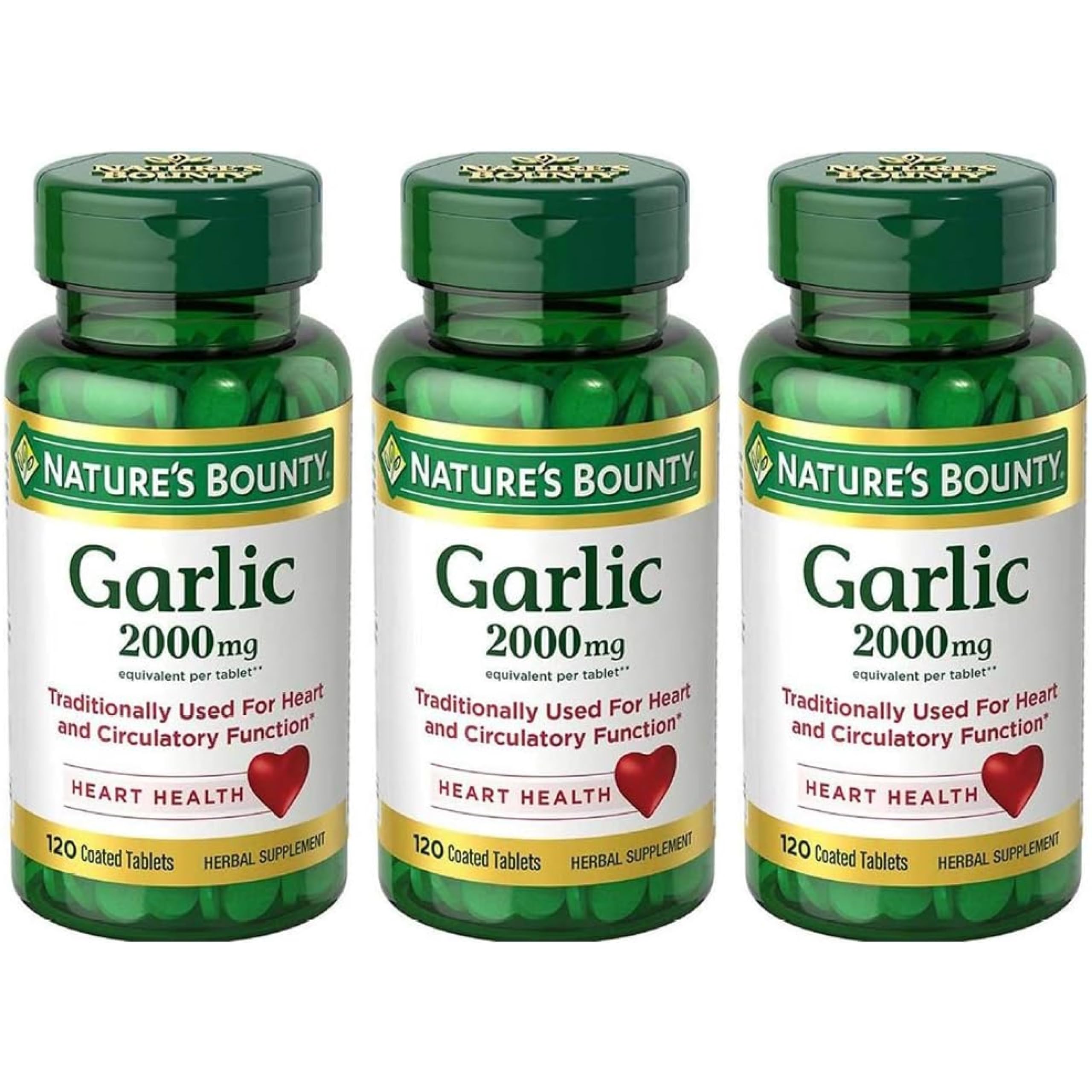 Nature's Bounty Garlic 2000mg tablets bottle – 120 count