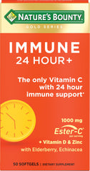 Front label of Nature's Bounty Immune 24 Hour + bottle