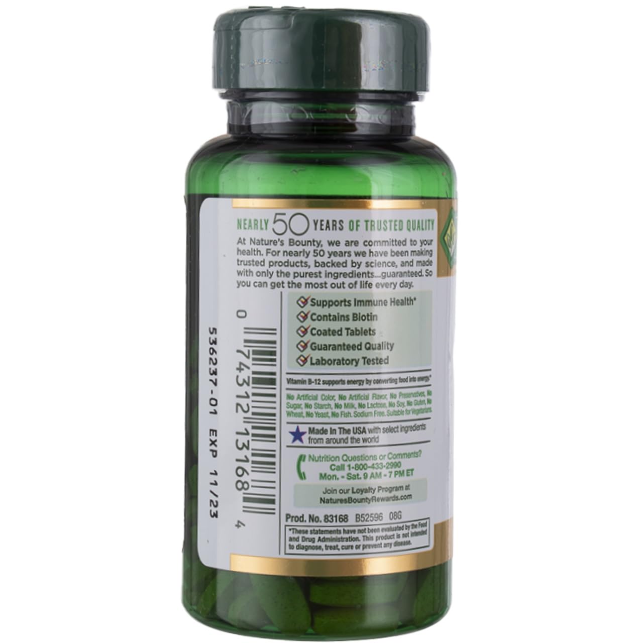 Nature's Bounty Super B-Complex packaging box with 2 bottles