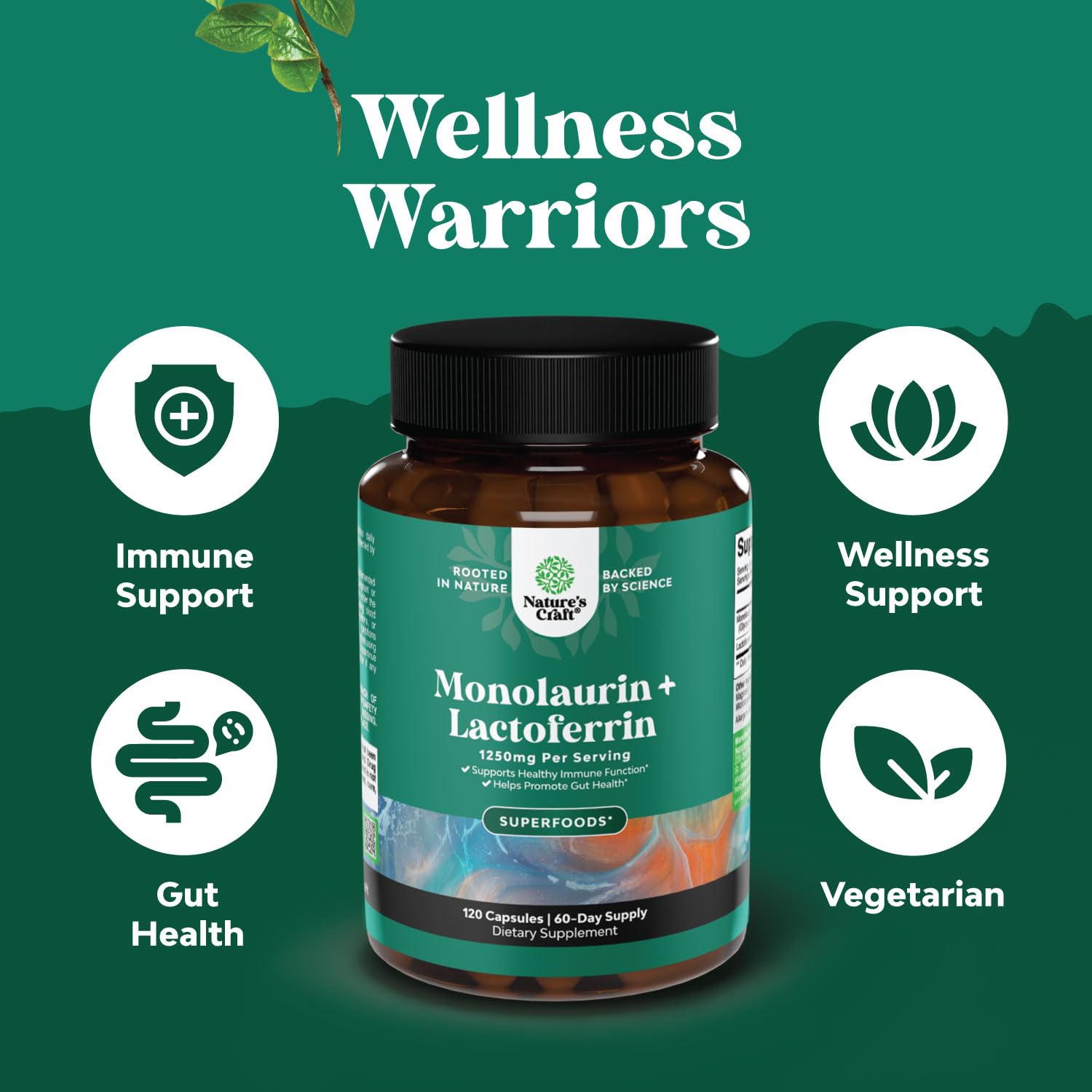 Graphic illustrating digestive health benefits and immune support