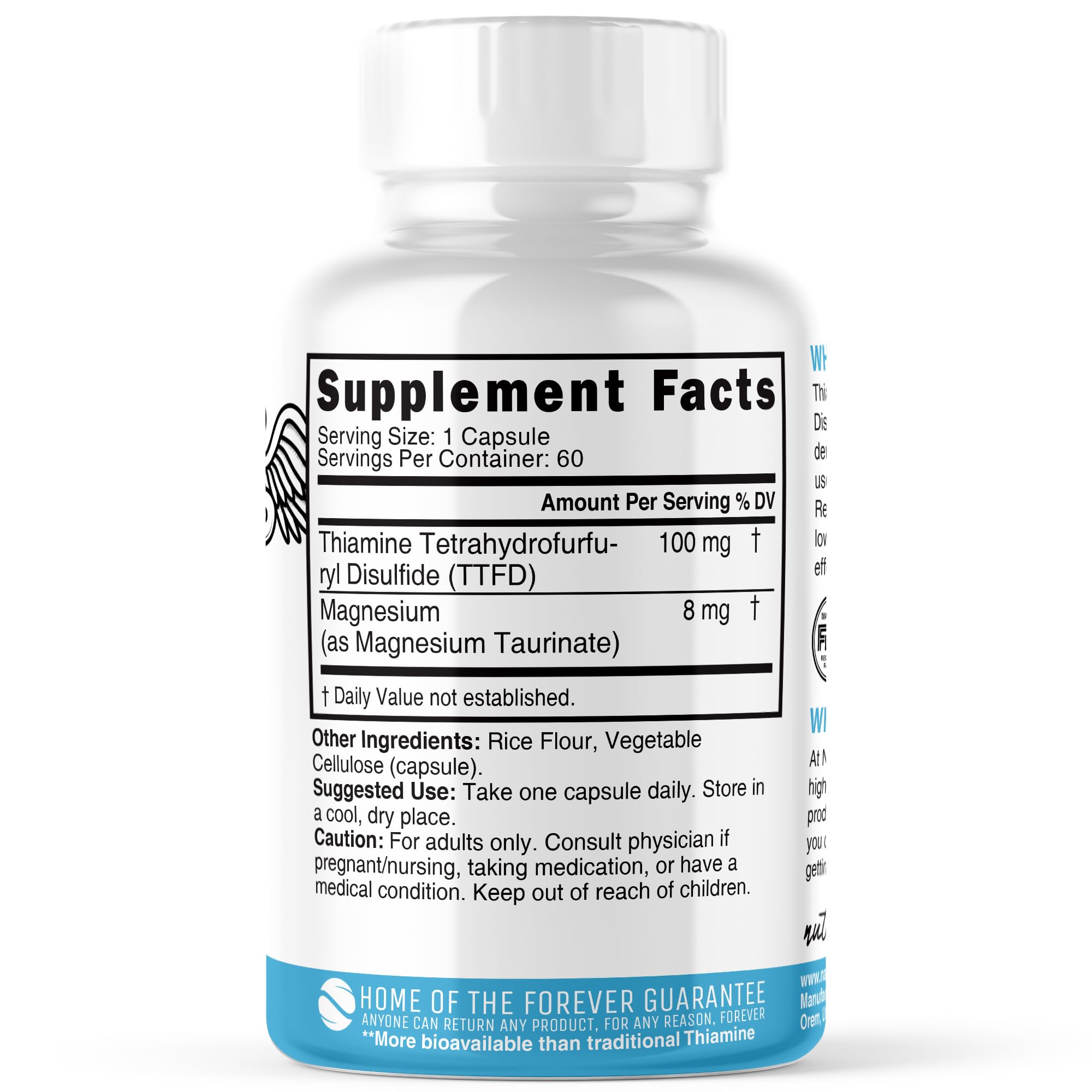 TTFD Thiamine B1 capsule close-up