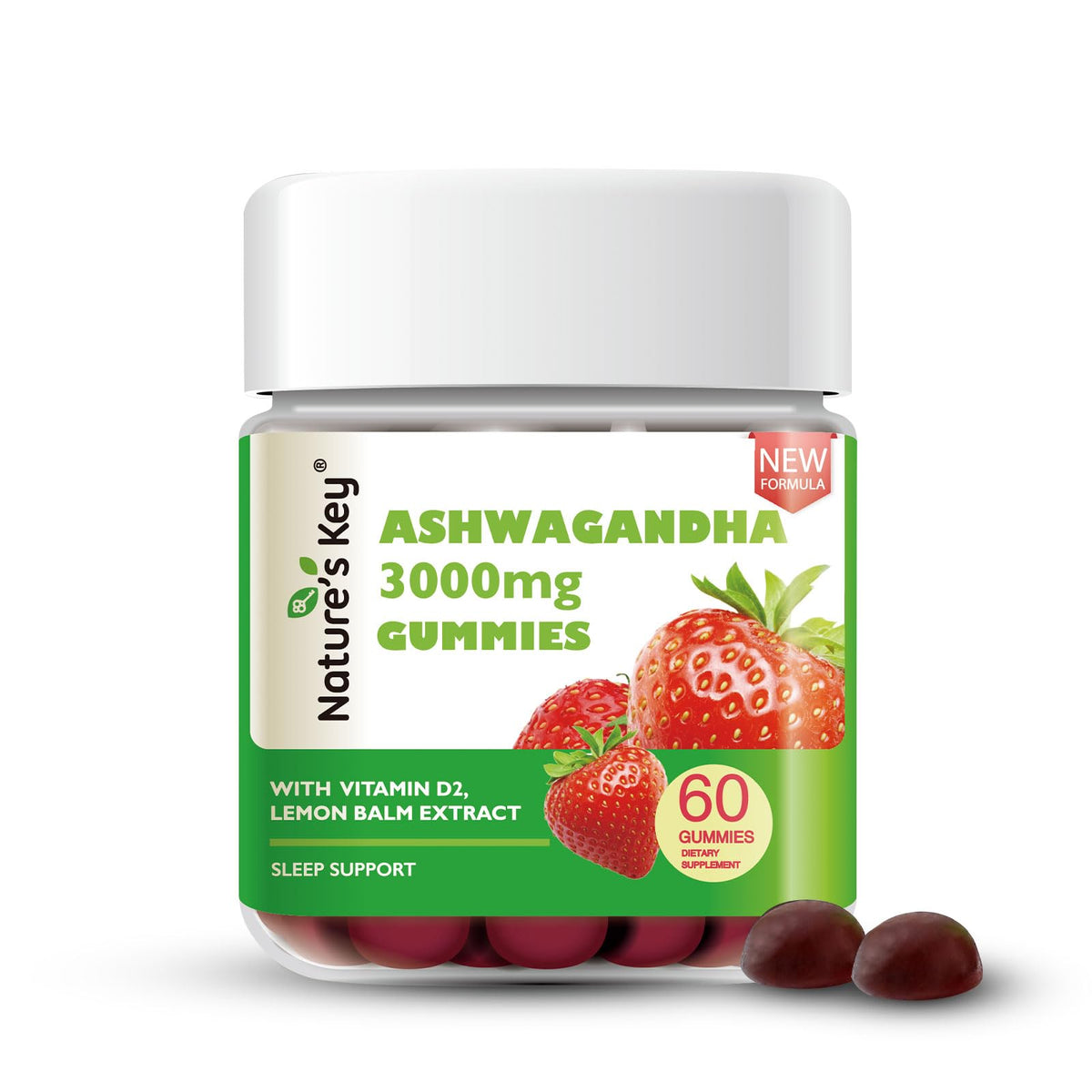 Nature's Key Upgraded 2.0 Ashwagandha Gummies bottle front