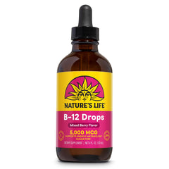 Nature's Life B12 Drops bottle with dropper - Mixed Berry flavor - 4 oz
