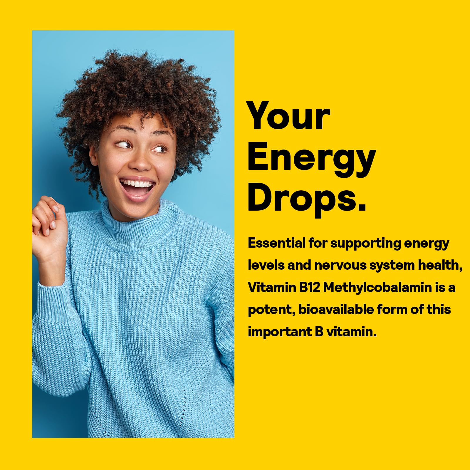 Sugar-free liquid B12 drops with natural mixed berry flavor