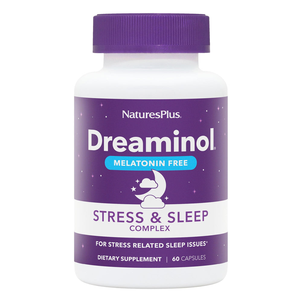Natures Plus DREAMINOL Stress & Sleep Complex bottle and label