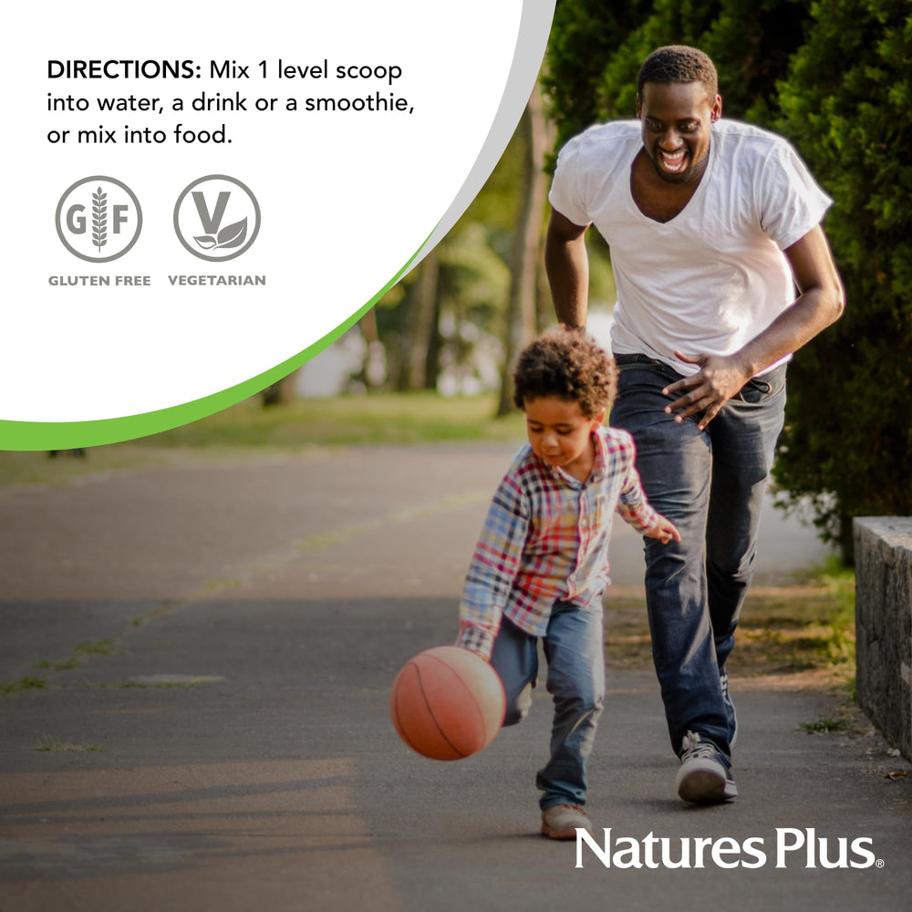 Lifestyle image featuring Natures Plus GI Natural Drink Powder