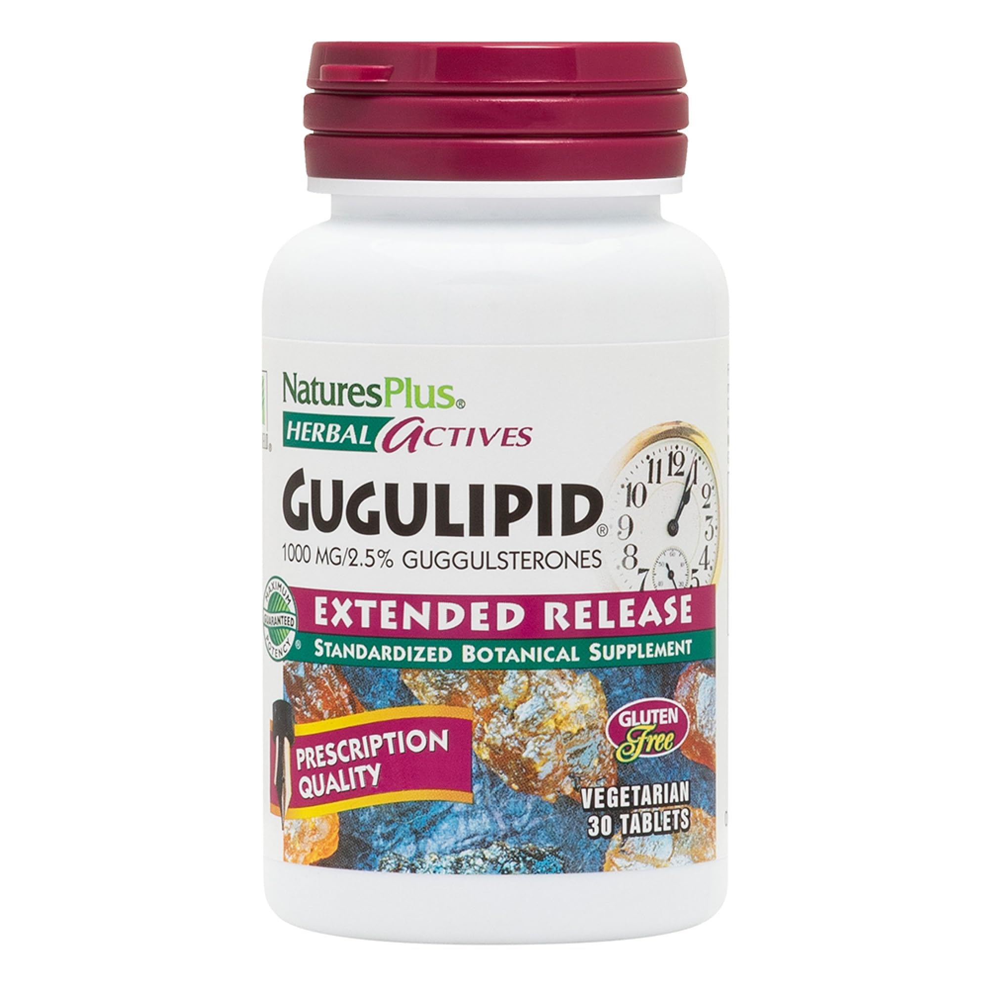 Natures Plus Gugulipid Herbal Actives 30 extended-release tablets bottle