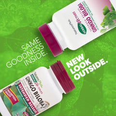 Ginkgo Biloba leaf extract capsules close-up