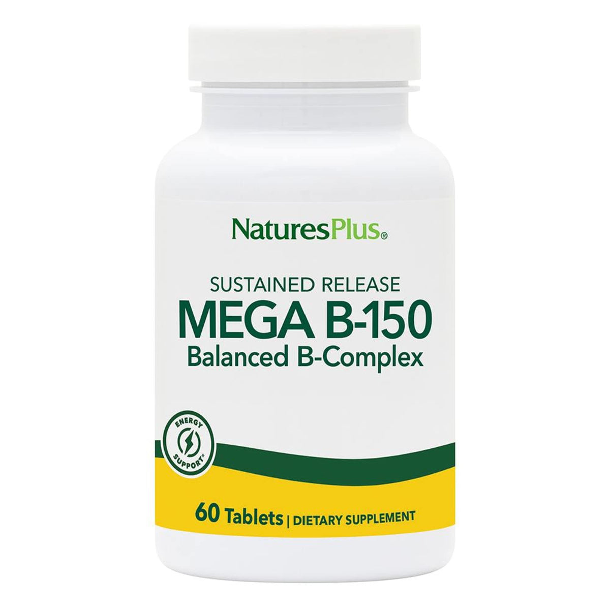 Natures Plus Mega B-150 Complex sustained-release bottle label
