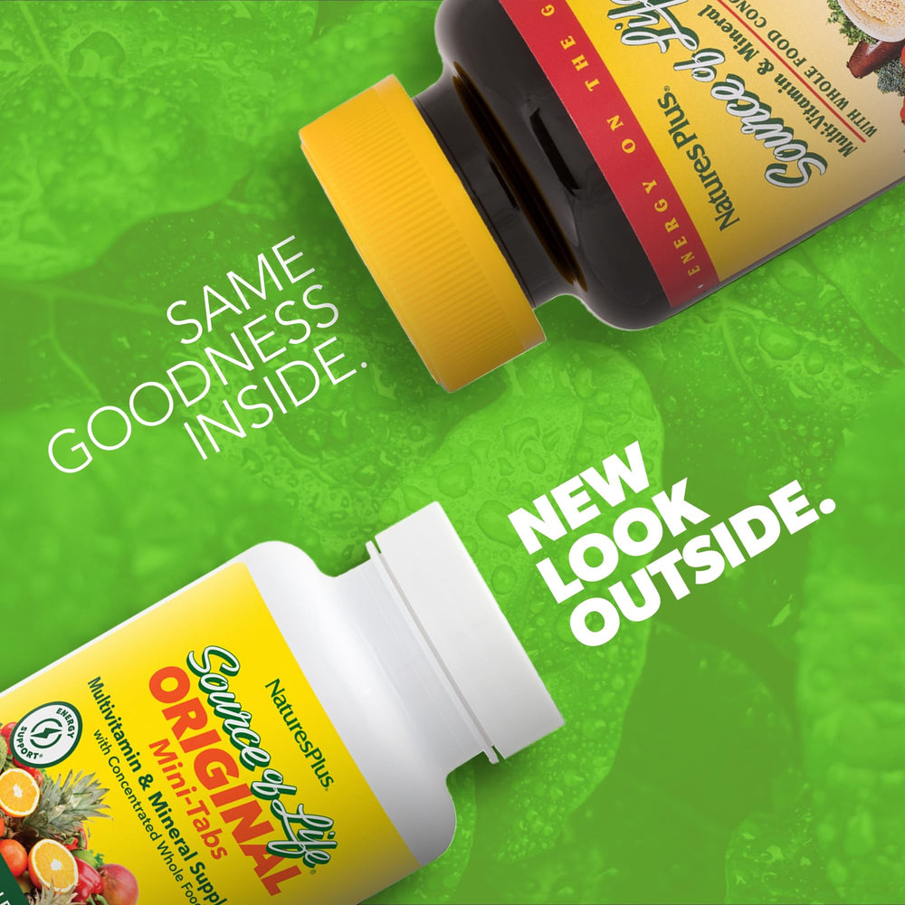 Back label with supplement facts for Source of Life 90 Mini-Tabs