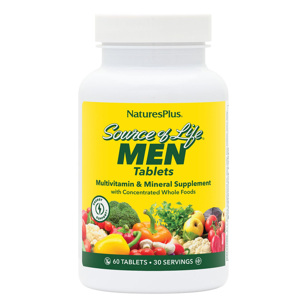 Packaging for Nature's Plus Source of Life Men Multivitamin - 60 vegetarian tablets