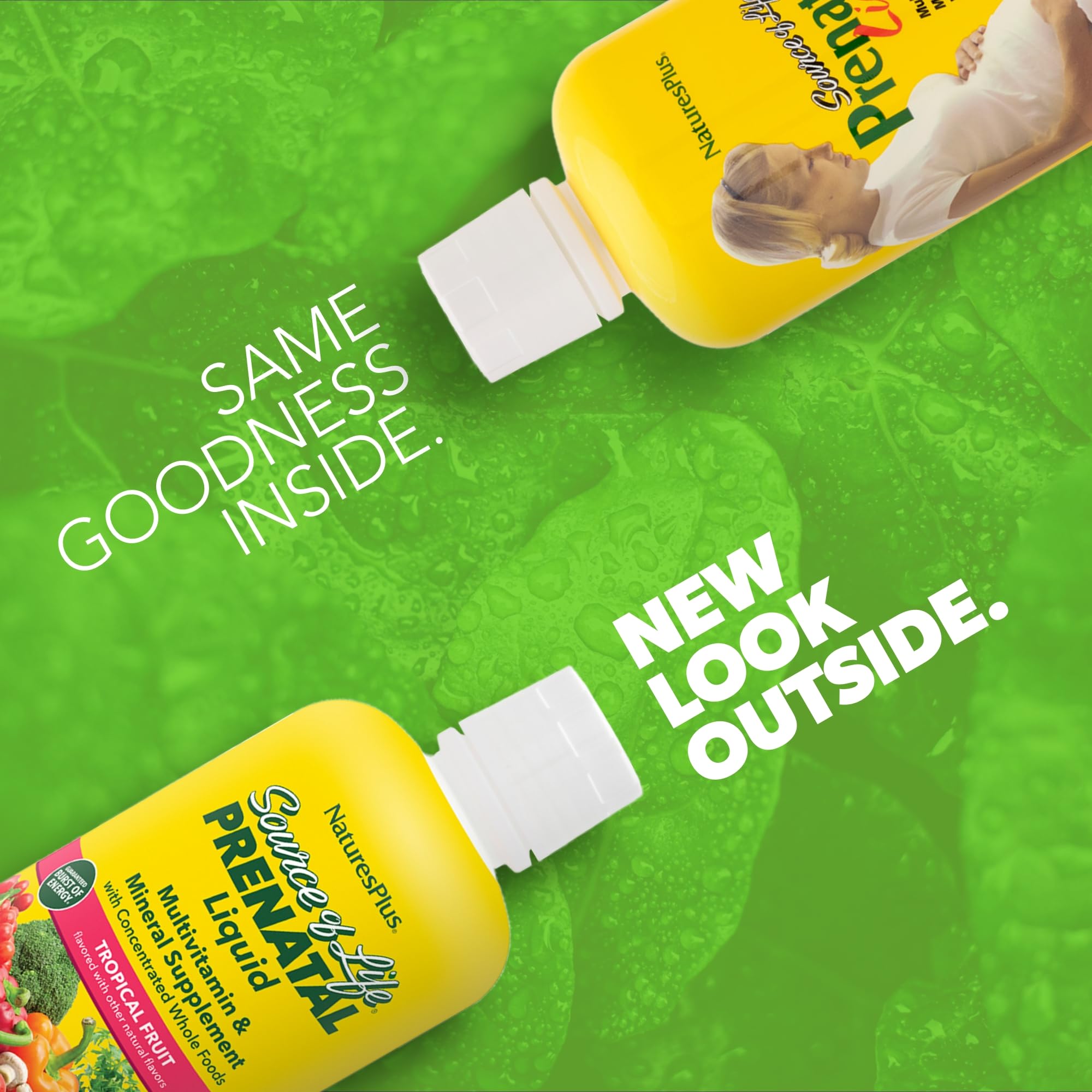 Close-up of Source of Life Prenatal Liquid Tropical Fruit label