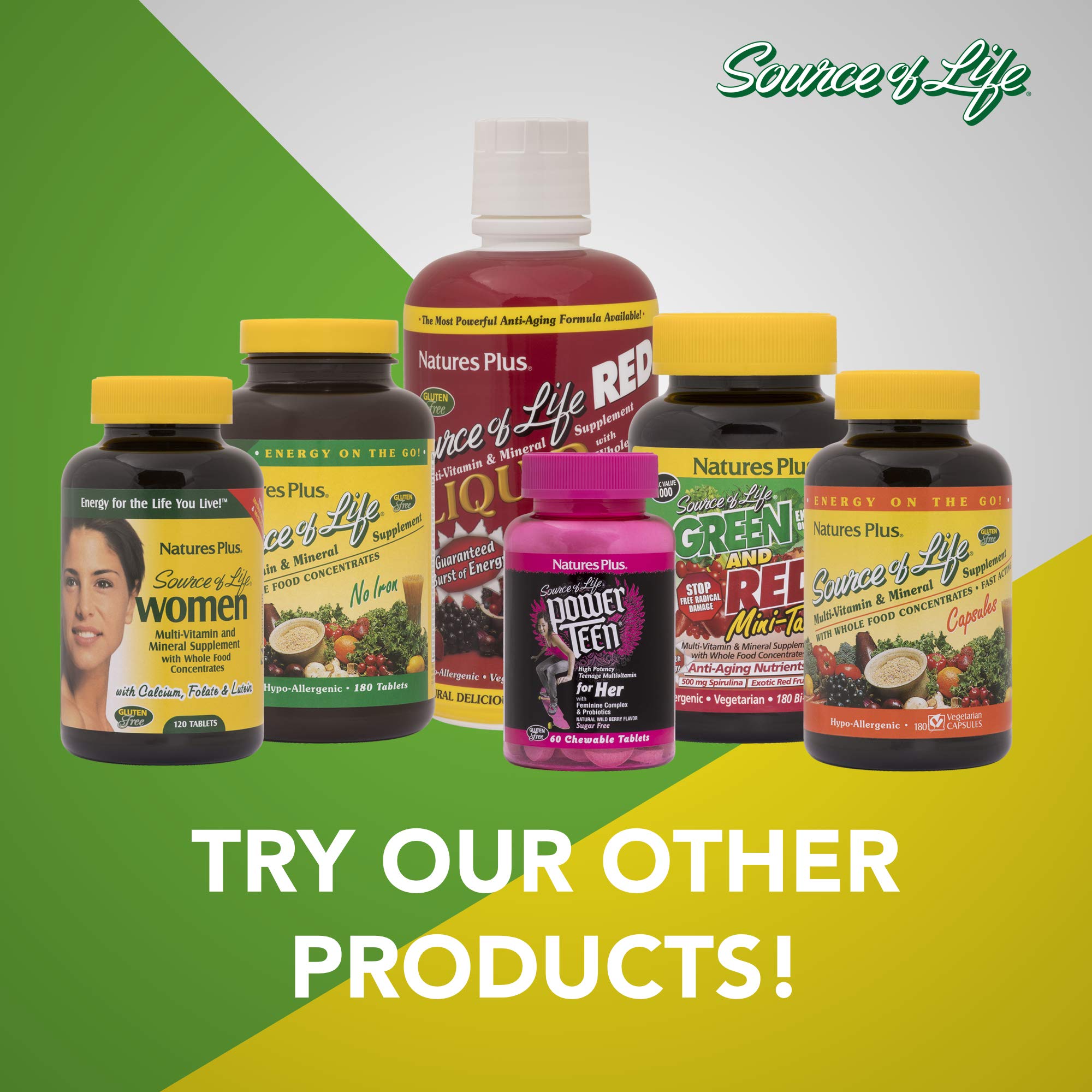 Lifestyle image of a healthy woman with a bottle of multivitamin