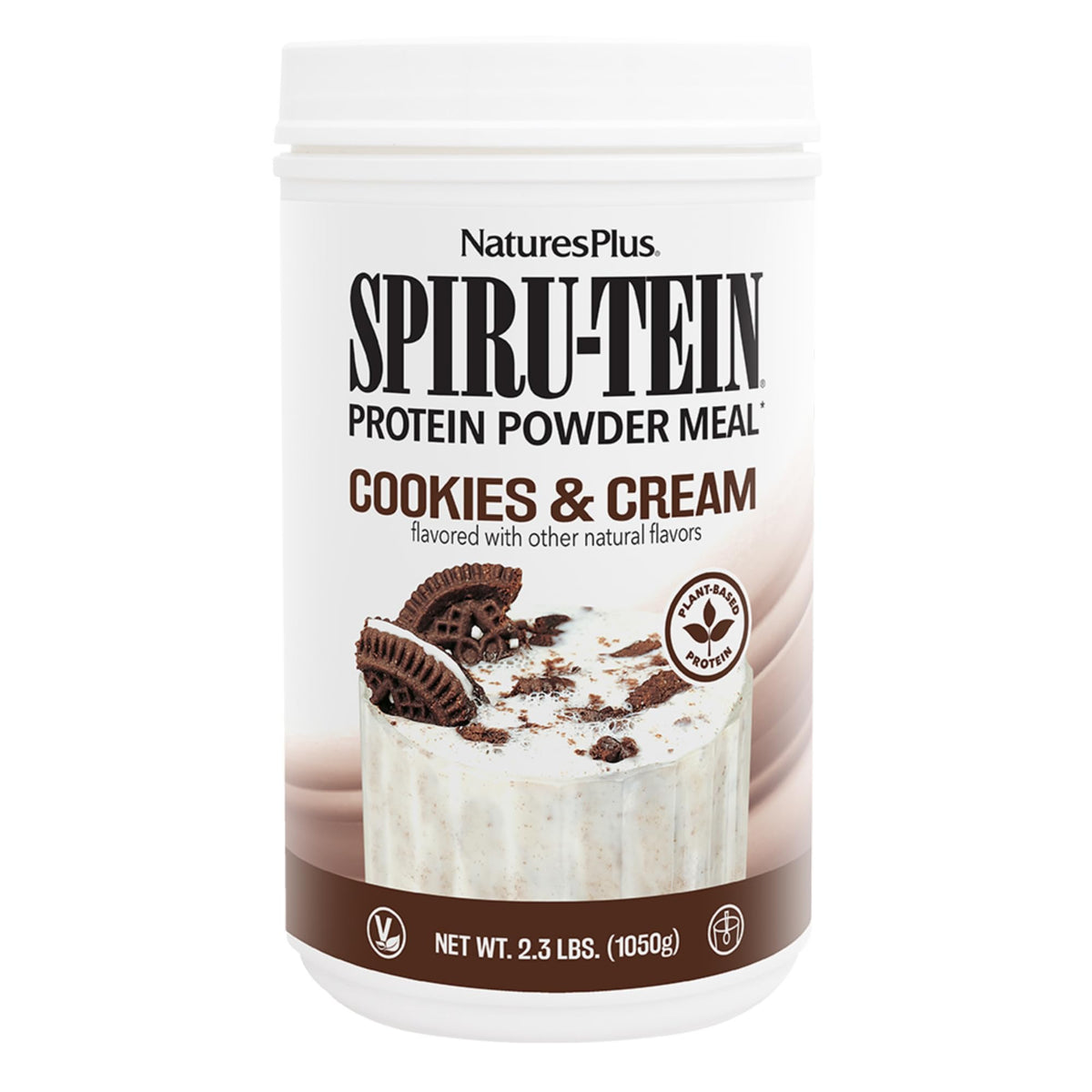 Natures Plus SPIRU-TEIN Shake Cookies & Cream 2.3 lb tub