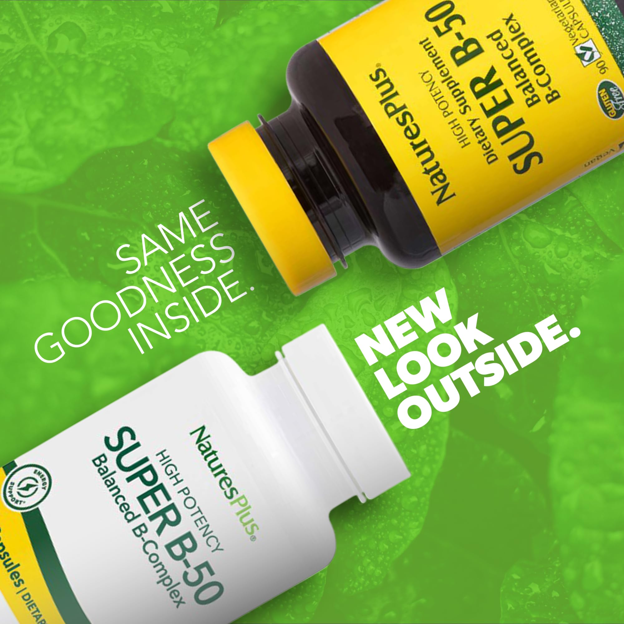 Close-up of B-Complex capsules with label