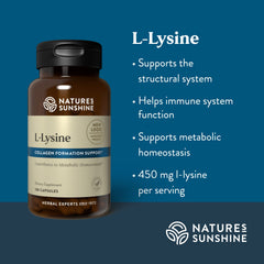 L-Lysine total ingredients and product packaging
