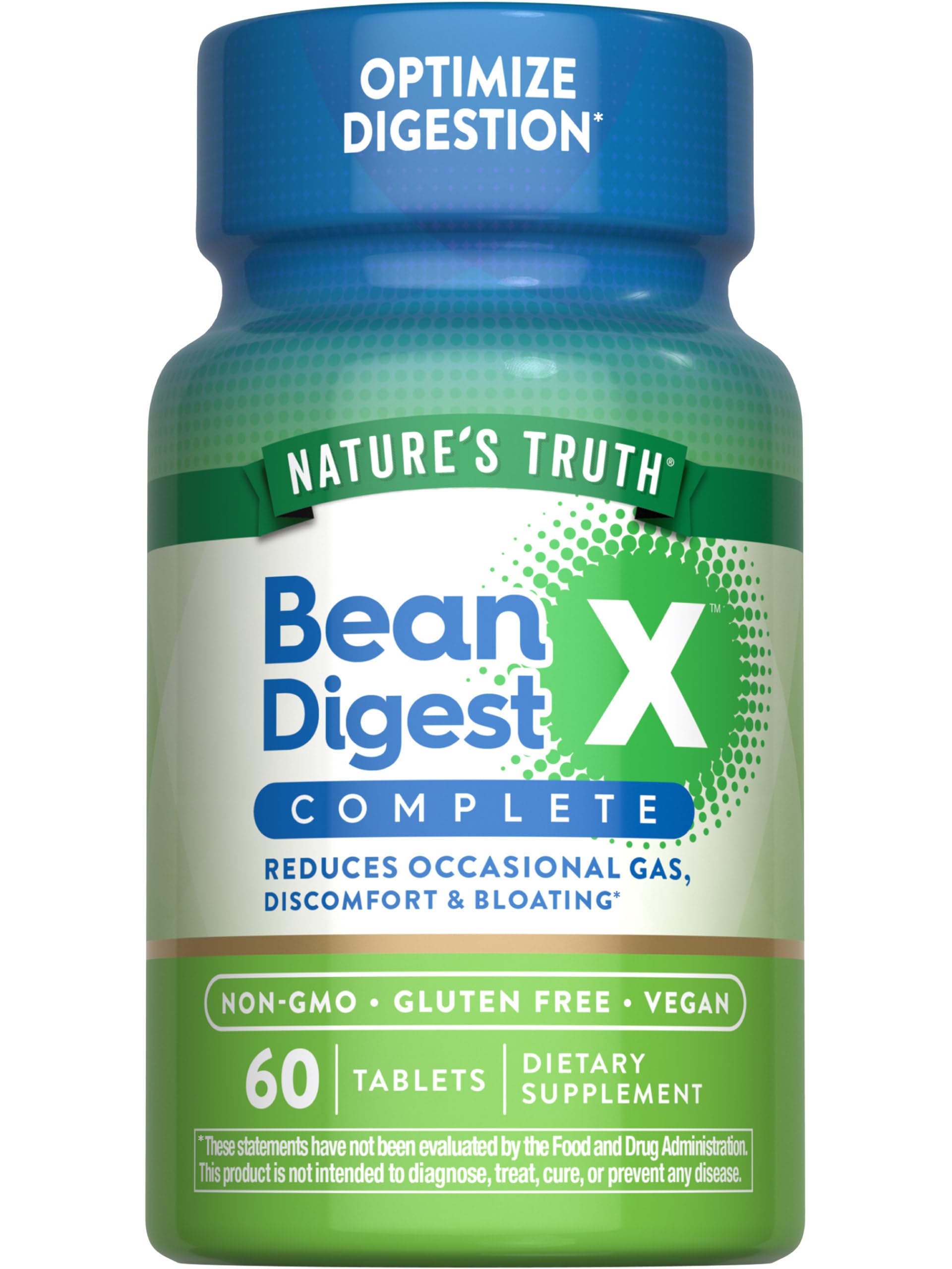 Front view of Nature's Truth Digestive Enzymes bottle