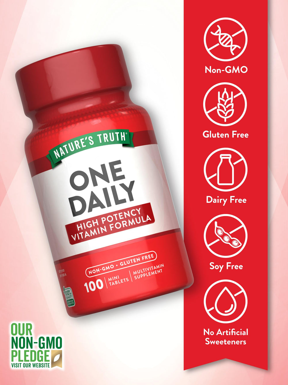 Nutrition facts panel of Nature's Truth One Daily Multivitamin