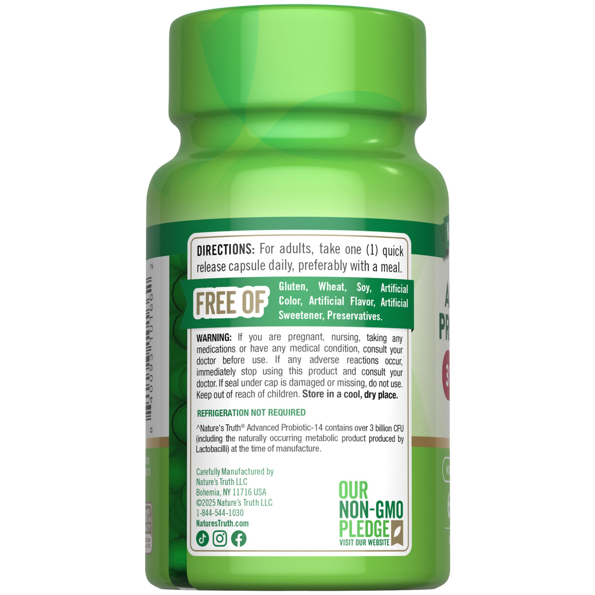 Back panel showing supplement facts and ingredients