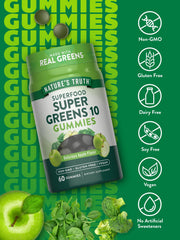 Label detail highlighting vegan, non-GMO and gluten-free icons