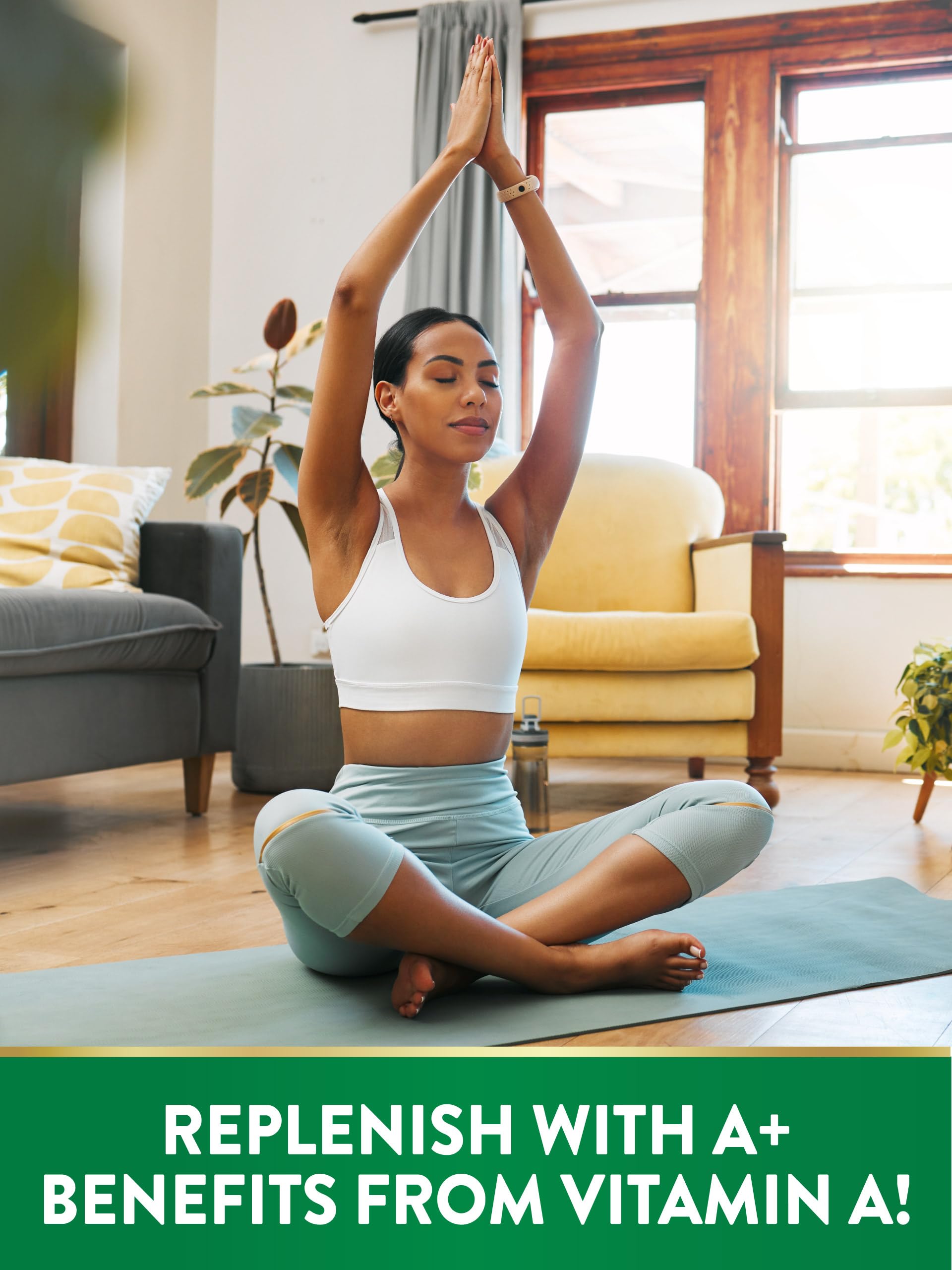 Vitamin A 10000 IU softgels bottle side view