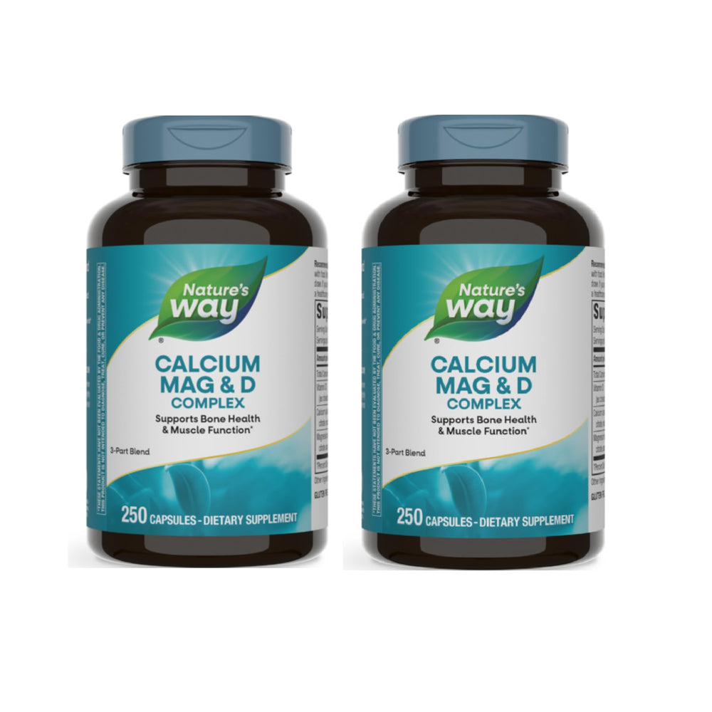 Bottle front of Nature's Way Calcium Magnesium & Vitamin D3 Complex