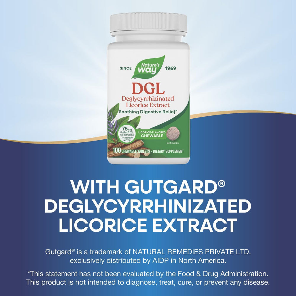 Packaging varies for Nature's Way DGL chewable tablets