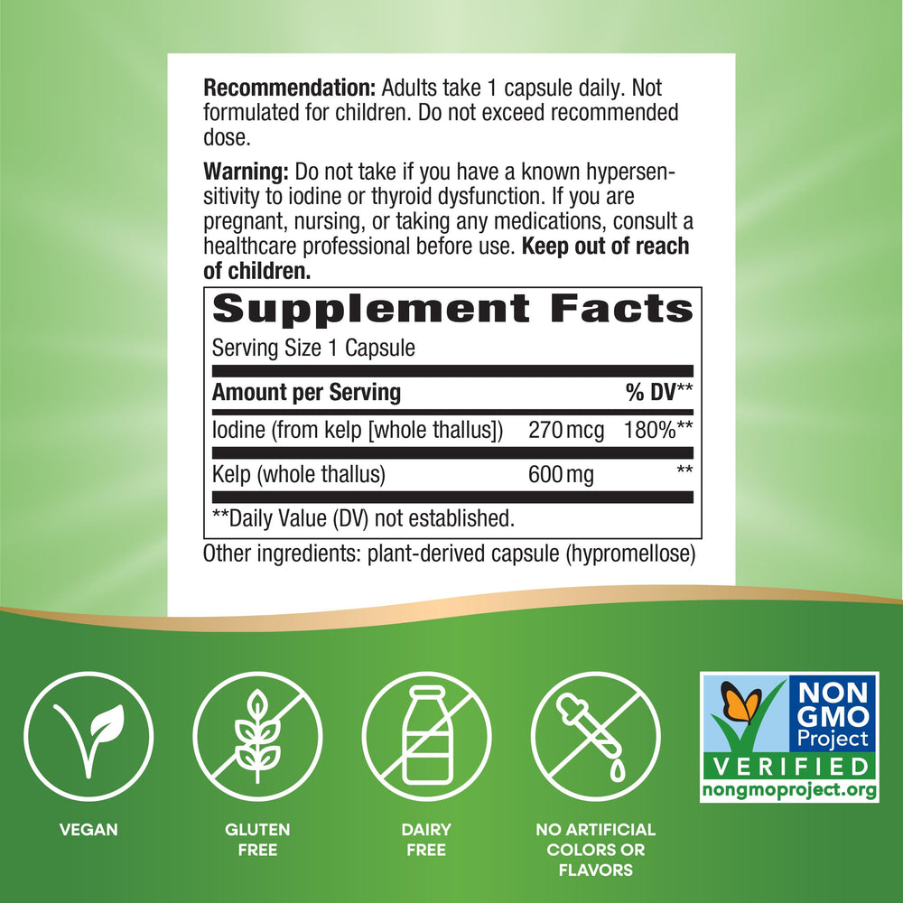 Kelp supports thyroid function