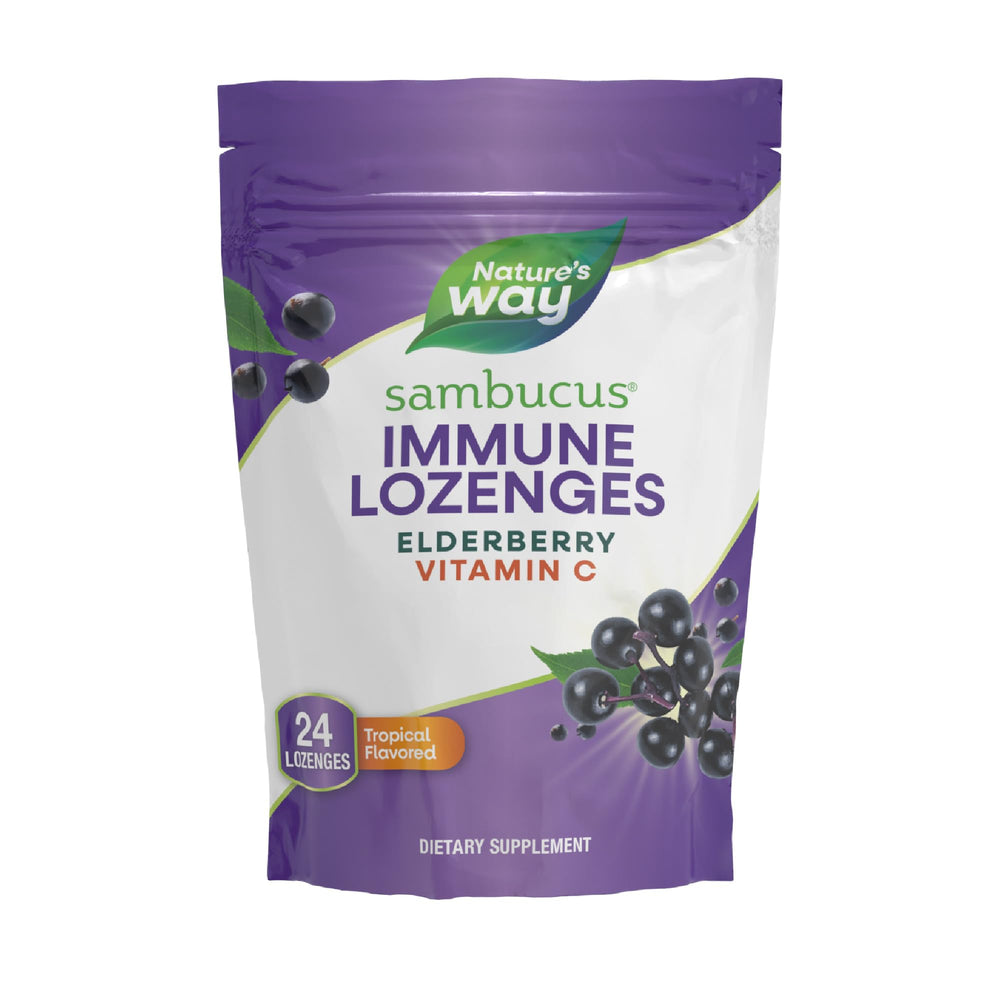 Front of Nature's Way Sambucus Immune Lozenges tropical flavor packaging