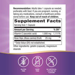 Rose hips illustration on Nature's Way Vitamin C label